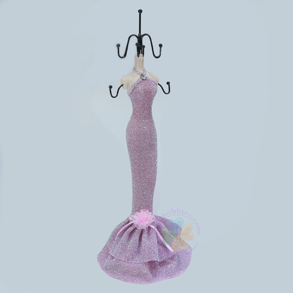 pink dress jewelry holder Amazon.com: WE Doll Jewelry Stand Holder Mannequin Necklace Display Orgaziner Fuchsia Evening Gown Jewelry Stand 10.5 inches Quinceanera Birthday Gift : Clothing, Shoes & Jewelry
