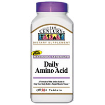 21st Century HealthCare, Daily Amino Acid Maximum Strength, 120 Tablets 21st Century HealthCare, Daily Amino Acid Maximum Strength, 120 Tablets