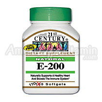 21st Century HealthCare, Vitamin E 200 IU D-Alpha Natural, 110 Softgels