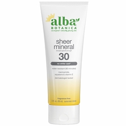 Alba Botanica, Sheer Mineral Sunscreen Lotion SPF 30, 3 oz