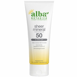Alba Botanica, Sheer Mineral Sunscreen Lotion SPF 50, 3 oz