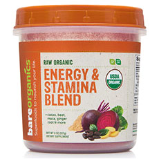 BareOrganics Superfoods, Raw Organic Energy & Stamina Blend Powder, 8 oz