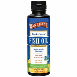 Barlean's Organic Oils, Fresh Catch Fish Oil Liquid, Orange Flavor, 8 oz
