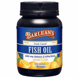 Barlean's Organic Oils, Fresh Catch Fish Oil, Orange Flavor, 100 Softgels Barlean's Organic Oils, Fresh Catch Fish Oil, Orange Flavor, 100 Softgels
