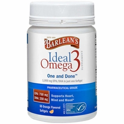 Barlean's Organic Oils, Ideal Omega 3, Orange, 60 Softgels