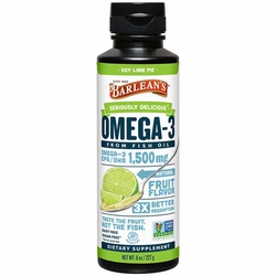 Barlean's Organic Oils, Omega-3 Fish Oil Liquid Supplement - Key Lime Pie, 8 oz