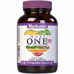 Bluebonnet Nutrition, Maxi One Whole Food-Based Multiple, Iron Free, 30 Vegetable Capsules Bluebonnet Nutrition, Maxi One Whole Food-Based Multiple, Iron Free, 30 Vegetable Capsules