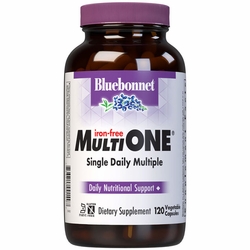 Bluebonnet Nutrition, Multi One Formula, Single Daily Multivitamin & Multimineral, Iron Free, 120 Vegetable Capsules
