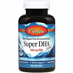 Carlson Laboratories, Super DHA, 500 mg, 60 Softgels