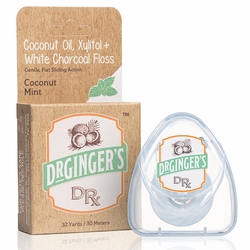 Dr. Ginger's, Coconut Oil, Xylitol + White Charcoal Floss, 32 Yards (30 Meters)