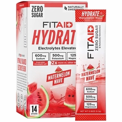 Fitaid, Hydrate Electrolytes Elevated Drink Mix - Watermelon Wave, 14 Sticks