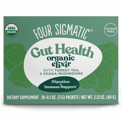 Four Sigmatic, Gut Health Organic Elixir Mix with Turkey Tail & Chaga Mushrooms, 20 Packets