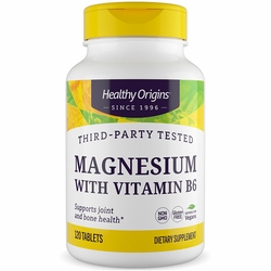 Healthy Origins, Magnesium with Vitamin B6, 120 Tablets Healthy Origins, Magnesium with Vitamin B6, 120 Tablets
