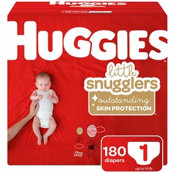 Huggies, Little Snugglers Diapers, Size 1 (Up to 14 lb), 180 ct