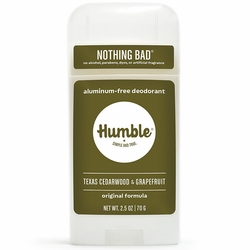 Humble Brands, Aluminum-Free Original Formula Deodorant, Texas Cedarwood & Grapefruit, 2.5 oz