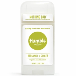 Humble Brands, Baking Soda-Free Deodorant for Vegan & Sensitive Skin, Bergamot & Ginger, 2.5 oz