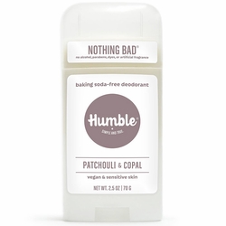 Humble Brands, Baking Soda-Free Deodorant for Vegan & Sensitive Skin, Patchouli & Copal, 2.5 oz