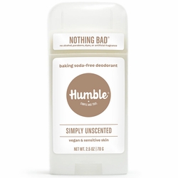 Humble Brands, Baking Soda-Free Deodorant for Vegan & Sensitive Skin, Simply Unscented, 2.5 oz