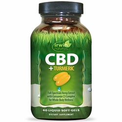 Irwin Naturals, CBD + Turmeric, 60 Liquid Soft-Gels