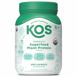 KOS, Organic Superfood Plant Protein Powder - Unflavored & Unsweetened, 33.6 oz (28 Servings) KOS, Organic Superfood Plant Protein Powder - Unflavored & Unsweetened, 33.6 oz (28 Servings)