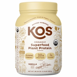 KOS, Organic Superfood Plant Protein Powder - Vanilla, 36.54 oz (28 Servings) KOS, Organic Superfood Plant Protein Powder - Vanilla, 36.54 oz (28 Servings)