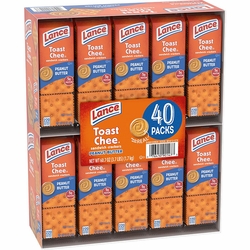 Lance, Toast Chee Peanut Butter Sandwich Crackers, 40 Packs (60.7 oz) Lance, Toast Chee Peanut Butter Sandwich Crackers, 40 Packs (60.7 oz)