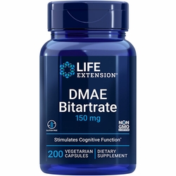 Life Extension, DMAE Bitartrate (dimethylaminoethanol) 150 mg, 200 Vegetarian Capsules