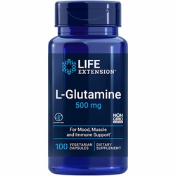 Life Extension, L-Glutamine 500 mg, 100 Vegetarian Capsules Life Extension, L-Glutamine 500 mg, 100 Vegetarian Capsules