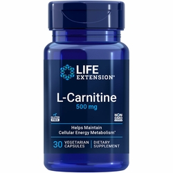 Life Extension, L-Carnitine 500 mg, 30 Vegetarian Capsules Life Extension, L-Carnitine 500 mg, 30 Vegetarian Capsules