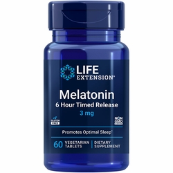 Life Extension, Melatonin 6-Hour Timed Release, 3 mg, 60 Tablets Life Extension, Melatonin 6-Hour Timed Release, 3 mg, 60 Tablets