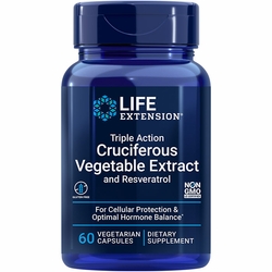 Life Extension, Triple Action Cruciferous Vegetable Extract with Resveratrol, 60 Vegetarian Capsules Life Extension, Triple Action Cruciferous Vegetable Extract with Resveratrol, 60 Vegetarian Capsules