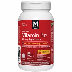 Member's Mark, Vitamin B12 Quick Dissolve Tablets, 5000 mcg, Cherry Flavored, 300 Tablets