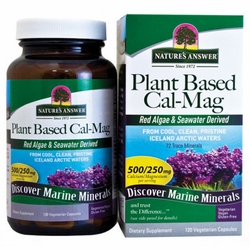 Nature's Answer, Plant Based Cal-Mag Caps, Marine Calcium Magnesium, 120 Vegetarian Capsules