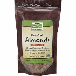 NOW Foods, Almonds Roasted & Salted with Sea Salt, 1 lb