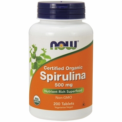 NOW Foods, Spirulina 500mg Tabs, Certified Organic, 200 Tablets