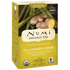 Numi Tea, Decaf Ginger Lemon Green Tea, 16 Tea Bags