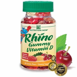 Nutrition Now, Rhino Gummy Vitamin D Chewable, 60 Bears Nutrition Now, Rhino Gummy Vitamin D Chewable, 60 Bears