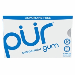 PUR, Chewing Gum Blister Pack - Peppermint, 9 Pieces