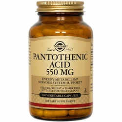Solgar, Pantothenic Acid 550 mg, 100 Vegetable Capsules Solgar, Pantothenic Acid 550 mg, 100 Vegetable Capsules