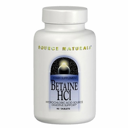 Source Naturals, Betaine HCL 650mg (Betaine Hydrochloride), 180 Tablets Source Naturals, Betaine HCL 650mg (Betaine Hydrochloride), 180 Tablets