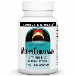 Source Naturals, MethylCobalamin 1 mg Cherry Flavored Vitamin B-12, 240 Lozenges Source Naturals, MethylCobalamin 1 mg Cherry Flavored Vitamin B-12, 240 Lozenges