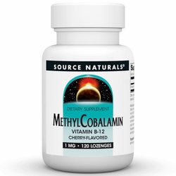 Source Naturals, MethylCobalamin 1 mg Cherry Flavored Vitamin B-12, 120 Lozenges Source Naturals, MethylCobalamin 1 mg Cherry Flavored Vitamin B-12, 120 Lozenges