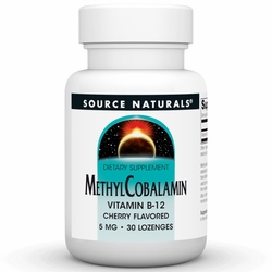 Source Naturals, MethylCobalamin 5 mg Cherry Flavored Vitamin B-12, 30 Lozenges