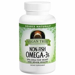 Source Naturals, Vegan True Non-Fish Omega-3s, Vegetarian Alternatives to Fish Oil, 30 Softgels