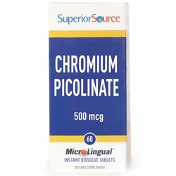 Superior Source, Chromium 500 mcg (Chromium Picolinate), 60 Instant Dissolve Tablets