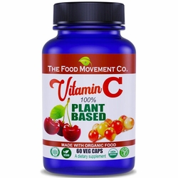 The Food Movement, Vitamin C, 100% Plant Based, 60 Veg Caps