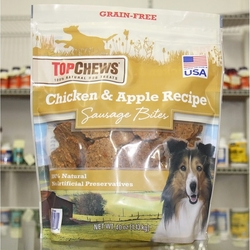 Top Chews, Chicken & Apple Recipe Sausage Bites, 100% Natural Dog Treats, 40 oz (1.13 kg)