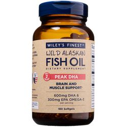 Wiley's Finest, Wild Alaskan Fish Oil - Peak DHA, Value Size, 180 Softgels Wiley's Finest, Wild Alaskan Fish Oil - Peak DHA, Value Size, 180 Softgels