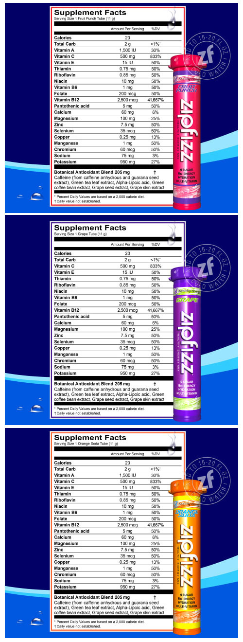 Zipfizz, Healthy Energy Drink Mix, Variety Pack, 30 Tubes