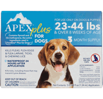 Apex Plus for Dogs Topical Flea and Tick Treatment - 3 ct - ( 23 - 44 LBS )